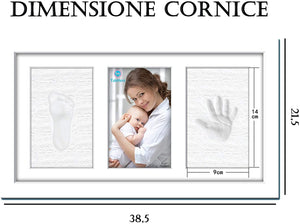 CORNICE Impronta Mani E Piedi Neonati Idea Regalo Neonato e Mamma Impronta Argilla Per Nascita Bimbi Kit Set Calco Mani