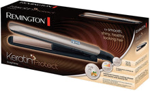 Carica l'immagine nel visualizzatore di Gallery, Remington Piastra per Capelli Keratin Protect S8540, Ceramica Infusa di Cheratina e Olio di Mandorle, Voltaggio Universale, Marrone dorato