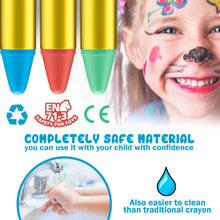 Carica l'immagine nel visualizzatore di Gallery, JamBer 28 Colori Face Paint, Face pastelli matite da Trucco sicure e atossiche per Bambini, Perfetto per Carnevale, Pasqua, Natale