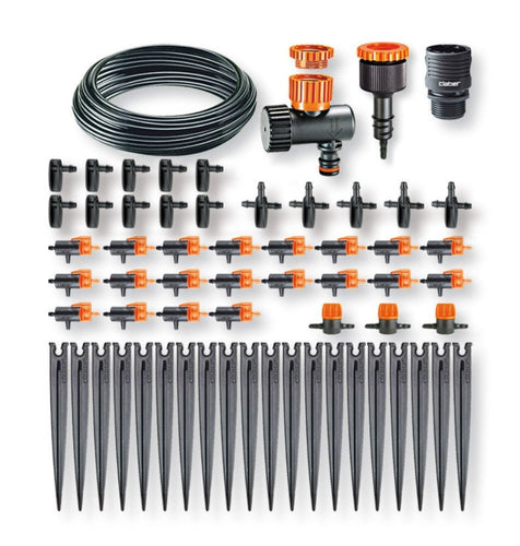Claber 90764 Kit-Drip 20 Vasi Kit Rainjet Goccia nero/arancio - Ilgrandebazar