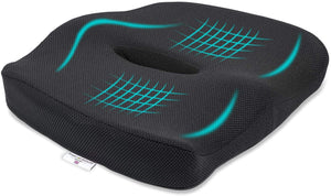 Power Of Nature Cuscino per Sedile Ortopedico, Cuscino Sedia Memory Foam, Ergonomico Cuscini Seduta per Auto, Ufficio, Computer, Sedia a Rotelle, Piaghe da Decubito e per Dolore al Coccige