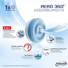 Carica l'immagine nel visualizzatore di Gallery, Ariasana Aero 360° Ricarica TAB inodore per dispositivo Aero 360° kit, assorbi umidità in Tab neutra, neutralizza i cattivi odori e assorbe l'umidità, 2 TAB da 450g