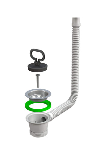 takestop® Kit Tubo di Scarico 1 1/2 con PILETTA 40mm Acqua Lungo per SIFONE... - Ilgrandebazar