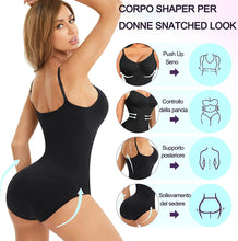 Carica l&#39;immagine nel visualizzatore di Gallery, Gotoly Body Modellante Donna Shapewear Body Contenitivo Modellante Spallino Regolabile Intimo Snellente Shaper Pancia Piatta Dimagrante Shaping Bodysuit Bustier Seamless Fajas (M/L, Nero)