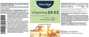 Vitamina D3 K2 200 Compresse (7 Mesi), Vitamin D3 2000 UI + 100 µg Vitamina K, Supporta Ossa, Denti, Muscoli, Articolazioni & Sistema Immunitario, Vit D3 e Vitamina K2 Menachinone MK7 99%, Vit D3