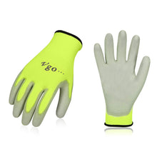Carica l&#39;immagine nel visualizzatore di Gallery, Vgo,15 paia, guanti da lavoro e giardinaggio in PU, 10/XL, Verde Fluorescence