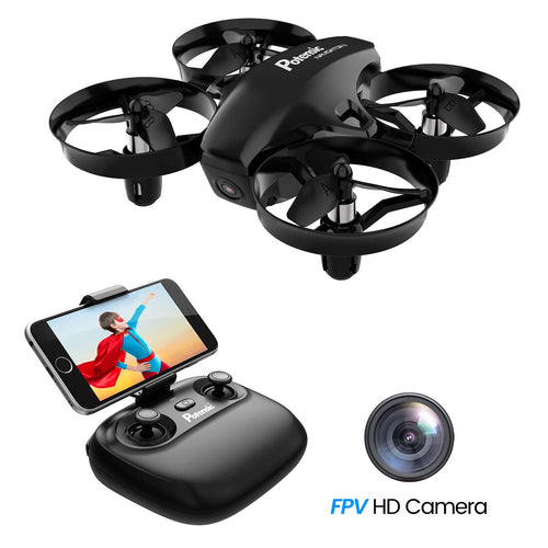 Potensic Mini Drone con Telecamera Telecomando Quadricottero 16 anni, Nero
