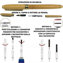 Carica l&#39;immagine nel visualizzatore di Gallery, Amore Legno Sforza Penna Stilografica Elegante, Idee Regalo Uomo e Donna, Regali Laurea Compleanno con Frasi Motivazionali, Scatola in Legno di Bamboo (A)