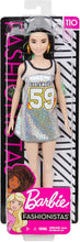 Carica l&#39;immagine nel visualizzatore di Gallery, Barbie- Fashionistas Bambola con Vestito Argento Glitter, FXL50