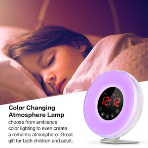 Wake-Up Light con Effetto Alba, Radiosveglia Luce Notturna 7 Colori, 6639 - Ilgrandebazar