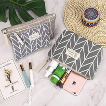 Carica l'immagine nel visualizzatore di Gallery, Borsa Cosmetica in Tela, 2 PCS Borsa Cosmetica, Custodia per Trucco Stampata, Borsa da Toilette da Viaggio, Borsa da Toilette da Viaggio Multifunzionale con Cerniera, per Chiavi Cosmetici