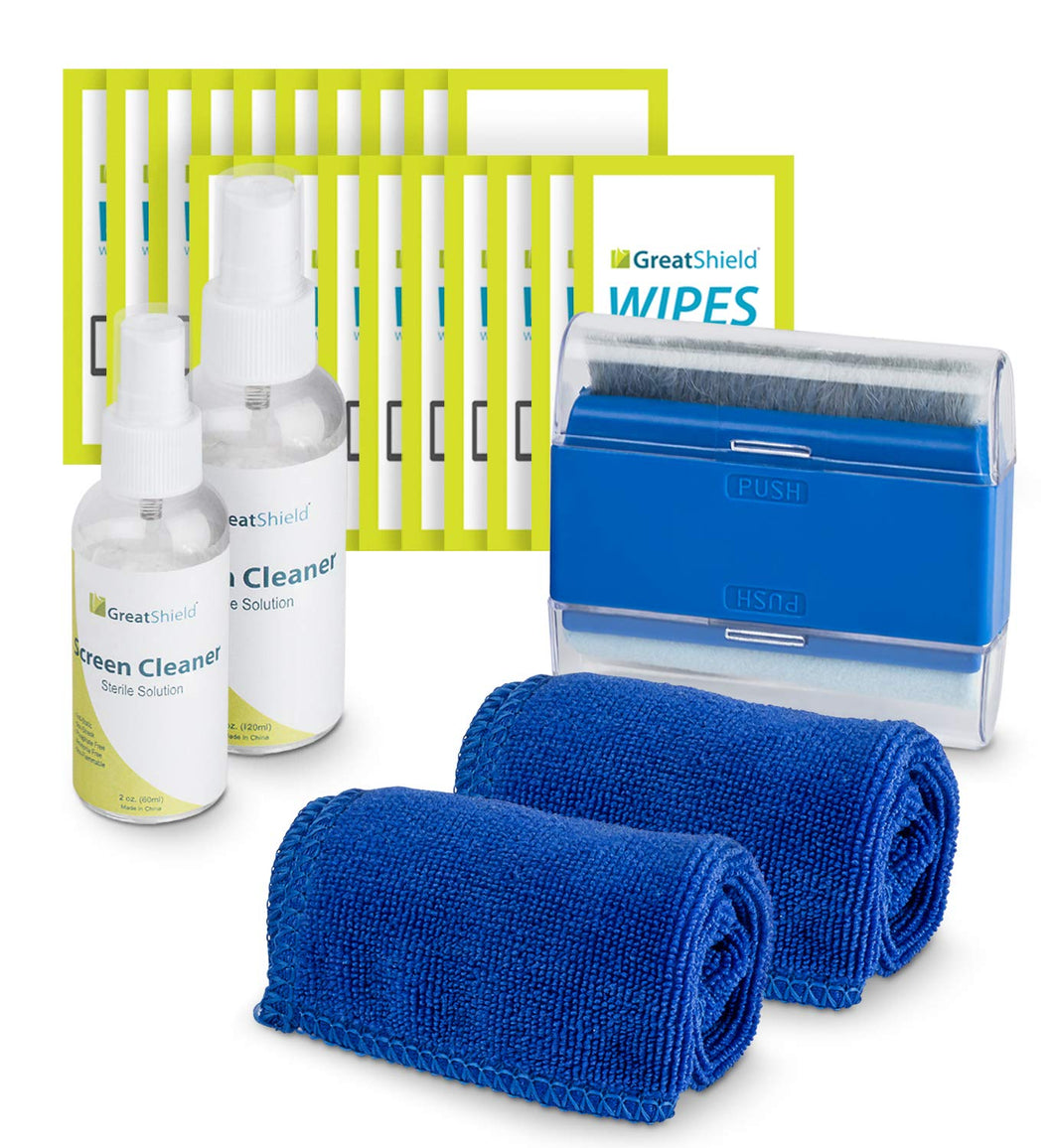 Kit 2 (2 panni, 2 bottiglie di detergente, pennello e 20 salviette) - Ilgrandebazar