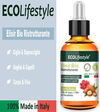 Carica l&#39;immagine nel visualizzatore di Gallery, Olio di Ricino per Ciglia Capelli (50ml) Siero Ciglia Allungante Pelle Unghie e Sopracciglia Allunga Rinforzante per Crescita Barba Castor Oil Olio di Ricino Puro Macadamia Argan Cheratina