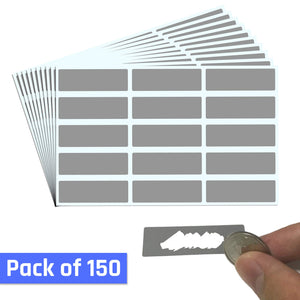150 pezzi, Gratta e Vinci Adesivo Etichette, Scratch 4,8 x 1,5 cm, Grigio - Ilgrandebazar