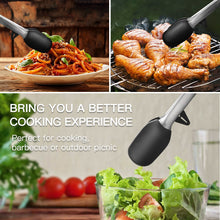 Carica l&#39;immagine nel visualizzatore di Gallery, Zanmini Pinze Cucina, Pinza Set a Padella Antiaderente, Acciaio Inox, Nero - Ilgrandebazar
