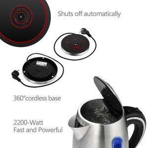 Aigostar King 30CEA - Bollitore elettrico in acciaio 2200W - Ilgrandebazar