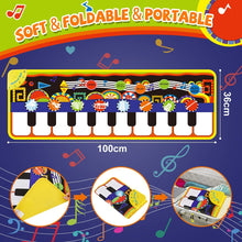 Carica l'immagine nel visualizzatore di Gallery, RenFox Tappeto Musicale, Piano Mat Tastiera Danza Stuoia Strumento Musicale 5 modalità e 8 Suoni, Tappeto Musicale Tocco Mat Bambini Educativo Giocattolo(110 * 36 cm)