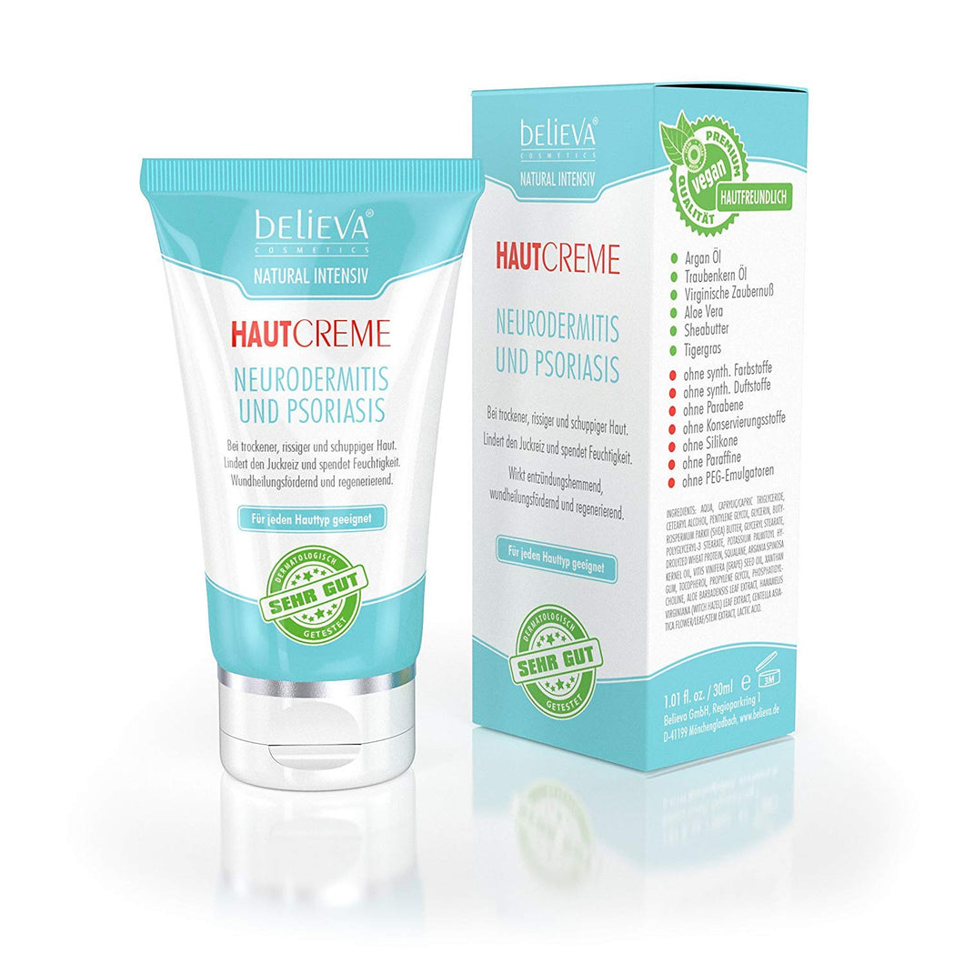 Believa Crema Naturale Intensiva - Per il trattamento di Neurodermite 30ml - Ilgrandebazar