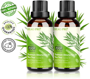 Tea Tree Oil Puro 100% Olio Essenziale Tea Tree 2 PACK - Olio di Acne Olio Essenziale di Albero del Tè Naturale - Anti Acne e Brufoli Trattamento per Pelli Impure, per Aromaterapia Diffusore - 30ml