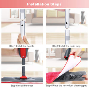 Winpok Lavapavimenti a Spruzzo, Spray Mop Scopa a Rosso - Ilgrandebazar