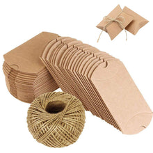 Carica l&#39;immagine nel visualizzatore di Gallery, Naiocase 100pz. Cuscino di Bomboniere Scatole in Carta Kraft con Marrone - Ilgrandebazar