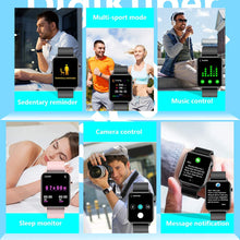 Carica l'immagine nel visualizzatore di Gallery, DigiKuber Smartwatch Orologio Fitness Tracker Uomo Donna, Impermeabile IP68 Cardiofrequenzimetro Notifica Messaggi Pedometro Polso Orologio Sportivo Calorie Activity Tracker per Android iOS (Nero)