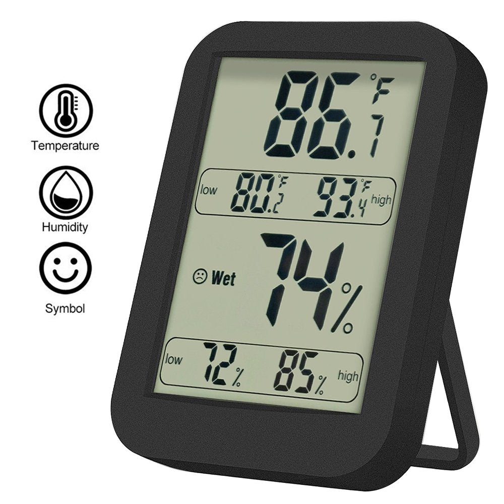 Termometro Umidita Digitale Backture Igrometro LCD Nero - Ilgrandebazar