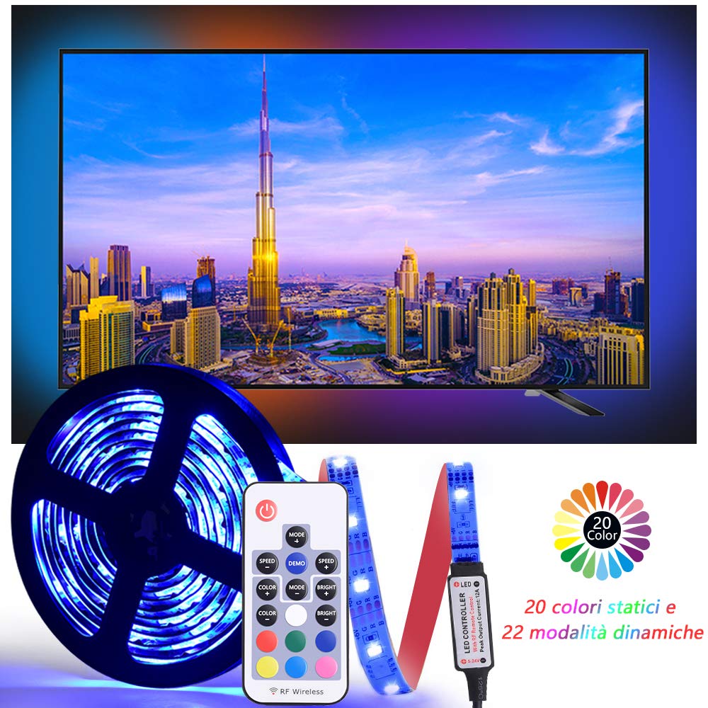 Diyife Retroilluminazione TV LED, [Nuova Versione] LED Striscia ad USB di... - Ilgrandebazar