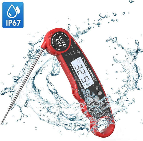 Elekin Termometro Cucina,Termometro da Carne Digitale Professionale con sonda, 180°Pieghevole, Lettura Istantanea 2-3s, Impermeabile Termometri per Barbecue, Cibo, Carne, Grill,Vino,Latte