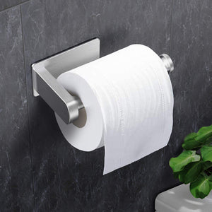 Portarotolo Carta Igienica Adesivo - Senza Foratura, Acciaio Inox, Per Bagno Moderno | Nero