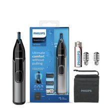 Carica l'immagine nel visualizzatore di Gallery, Philips Serie 3000 NT3650/16 - Rifinitore naso, orecchie e sopracciglia, impermeabile, rasoio per il naso con sistema di protezione, funzionamento a batteria, senza peli tirati