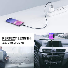 Carica l'immagine nel visualizzatore di Gallery, RAVIAD Cavo USB [4Pezzi, 0.5m 1m 2m 3m] Nylon Intrecciato Cavo USB Tipo C di Ricarica Rapida e Trasmissione per Samsung Galaxy S10/ S9/ S8 Plus, Huawei P30/ P20/ Mate20, Sony Xperia XZ (Grigio)