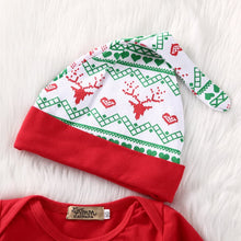 Carica l'immagine nel visualizzatore di Gallery, Carolilly 3 Pezzi Completini Bambini Natale Unisex Pagliaccetto Neonato Invernale Natale Divertente