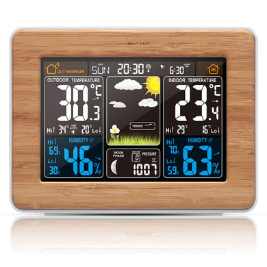 Stazione Meteo Automatica Digitale Wireless 17.5 * 8 * 13.5cm, Giallo