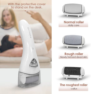 MYCARBON Pedicure Elettrico Professionale Piedi Attrezzi per Pedicure Rimuovere Calli Ricaricabile Cura dei Piedi Levigatore Duroni Compresi Rulli di Ricambio