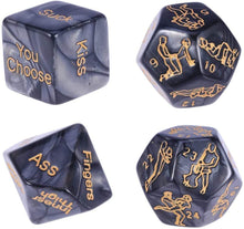 Carica l&#39;immagine nel visualizzatore di Gallery, 4pcs dadi Sexy Gioco,Gioco Per Adulti Dadi,divertenti Giochi Di Ruolo Romantici Dadi Gioco Di Dadi,di Dadi Regalo Novità Per Addio Al Nubilato Luna Di Miele Anniversario Di Matrimonio
