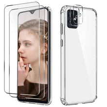 Carica l'immagine nel visualizzatore di Gallery, Cover per Samsung Galaxy A51 4G con 2 Pezzi Vetro Temperato Pellicola Protettiva e 2 Pezzi Protettore Lente Fotocamera, Custodia Transparent Protective Anti-yellow, Case in Antiurto buffer