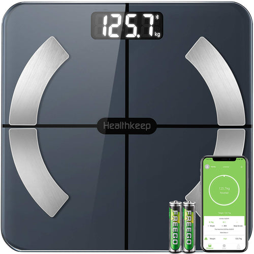 Bilancia Pesapersone Digitale Bilancia Pesapersone Impedenziometrica Intelligente Bluetooth Bilancia Pesa Persona Misura Peso Corporeo, Massa Grassa, BMI, Massa Muscolare, Massa Ossea, Proteine, 180kg