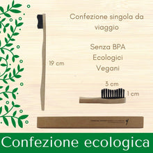 Carica l'immagine nel visualizzatore di Gallery, TheBDM Spazzolini da denti in bamboo naturale ecologico biodegradabile antimuffa - setole in carbone vegetale, senza BPA, vegan, confezione sostenibile (Setole Dure)