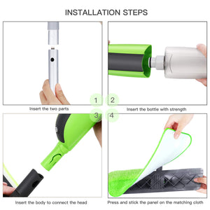 Tencoz Spray Mop, Lavapavimenti a Spruzzo Scopa Autopulente, Mocio in Verde - Ilgrandebazar