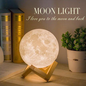 Lampada Luna 3D Stampata, ALED LIGHT Piena Moon con 3 Colori
