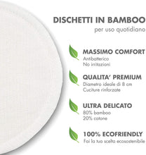 Carica l'immagine nel visualizzatore di Gallery, Dischetti Struccanti Lavabili in bambù, Riutilizzabili, Cotone Alta Qualità Panno Struccante Pulizia Viso Occhi Con Sacchetto Per Il Lavaggio 12 Pezzi