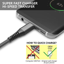 Carica l'immagine nel visualizzatore di Gallery, Cavo USB C, Cavo USB Tipo C [2Pezzi 2M] Caricatore Ricarica Rapida Intrecciato Carica Cavo Caricabatterie per Samsung S20 Fe Plus S21 S8 S9 S10 A50 A70 A41 A51 A71 A42 A52 A20e A21s A12,Xiaomi,OnePlus