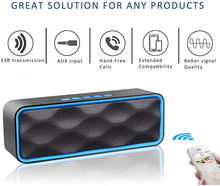 Carica l&#39;immagine nel visualizzatore di Gallery, Aigoss S1 Altoparlante Bluetooth Portatile per Esterni V4.2 Vivavoce Integrato con Doppio Driver Cassa, Audio HD e Radio FM, Blu
