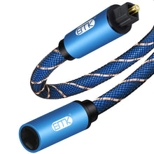 Carica l&#39;immagine nel visualizzatore di Gallery, Cavo di Prolunga Ottico Maschio a Femmina in Nylon Intrecciato EMK Ottico Digitale Cavo di Prolunga Audio Toslink per Smart TV, Sound Bar, Home Theater, PS4, Xbox 1 m