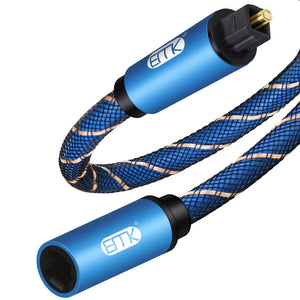 Cavo di Prolunga Ottico Maschio a Femmina in Nylon Intrecciato EMK Ottico Digitale Cavo di Prolunga Audio Toslink per Smart TV, Sound Bar, Home Theater, PS4, Xbox 1 m