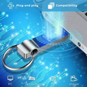 Chiavetta USB 256GB - camcise Impermeabile Pendrive USB 3.0 Metallo Pen Drive Plug-and-Play Pennetta USB per Computer, Tablet, con Portachiavi Portatile (256gb)