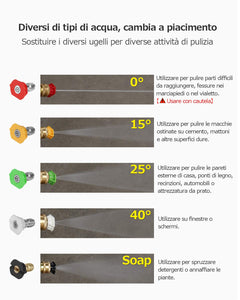 oasser Idropulitrice Elettrica ad Alta Pressione 1400W 125 Bar 380L/H,... - Ilgrandebazar