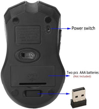 Carica l'immagine nel visualizzatore di Gallery, GeekerChip Mouse Wireless,Mouse Senza Fili con 6 Pulsanti,3 Livelli DPI Regolabili 800/1200/1600 per PC(Nero)
