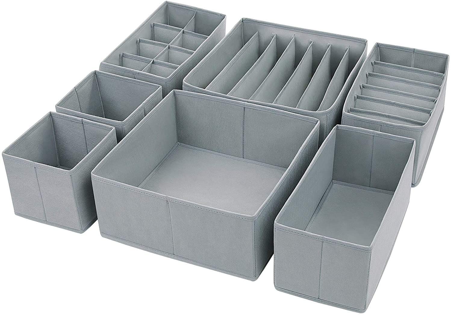 DIMJ Set di 7 Organizer Cassetti Non Tessuto, Pieghevoli Armadio Divis –